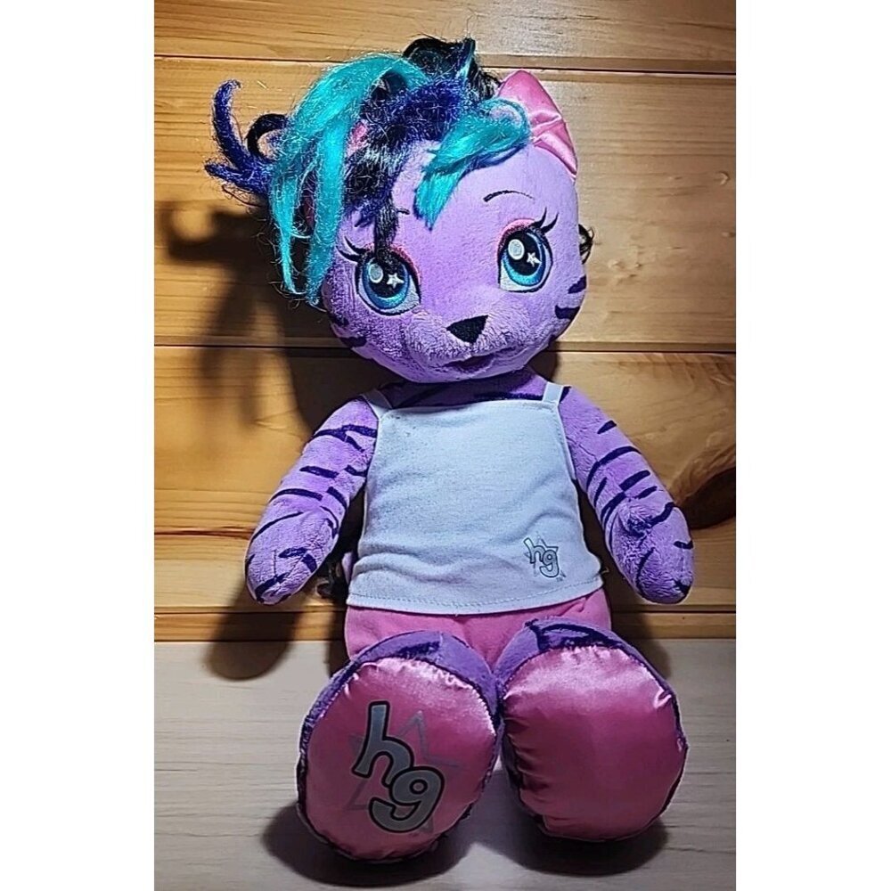 Build A Bear ~ Honey Girls Teegan ~ 20"~ Purple Striped Tiger Cat